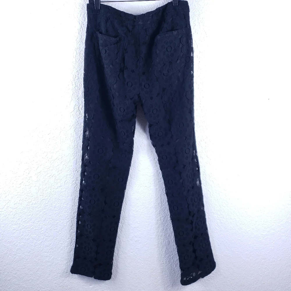 CHELSEA & VIOLET Floral Lace Print Black Pants NWT - Picture 5 of 8